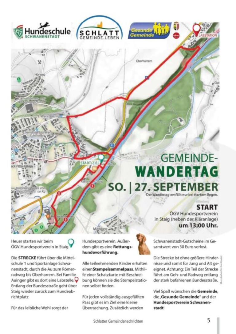 Einladung Wandertag